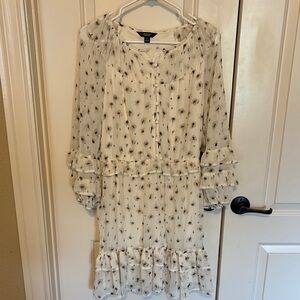 Vera Wang Cream Floral Mini Dress